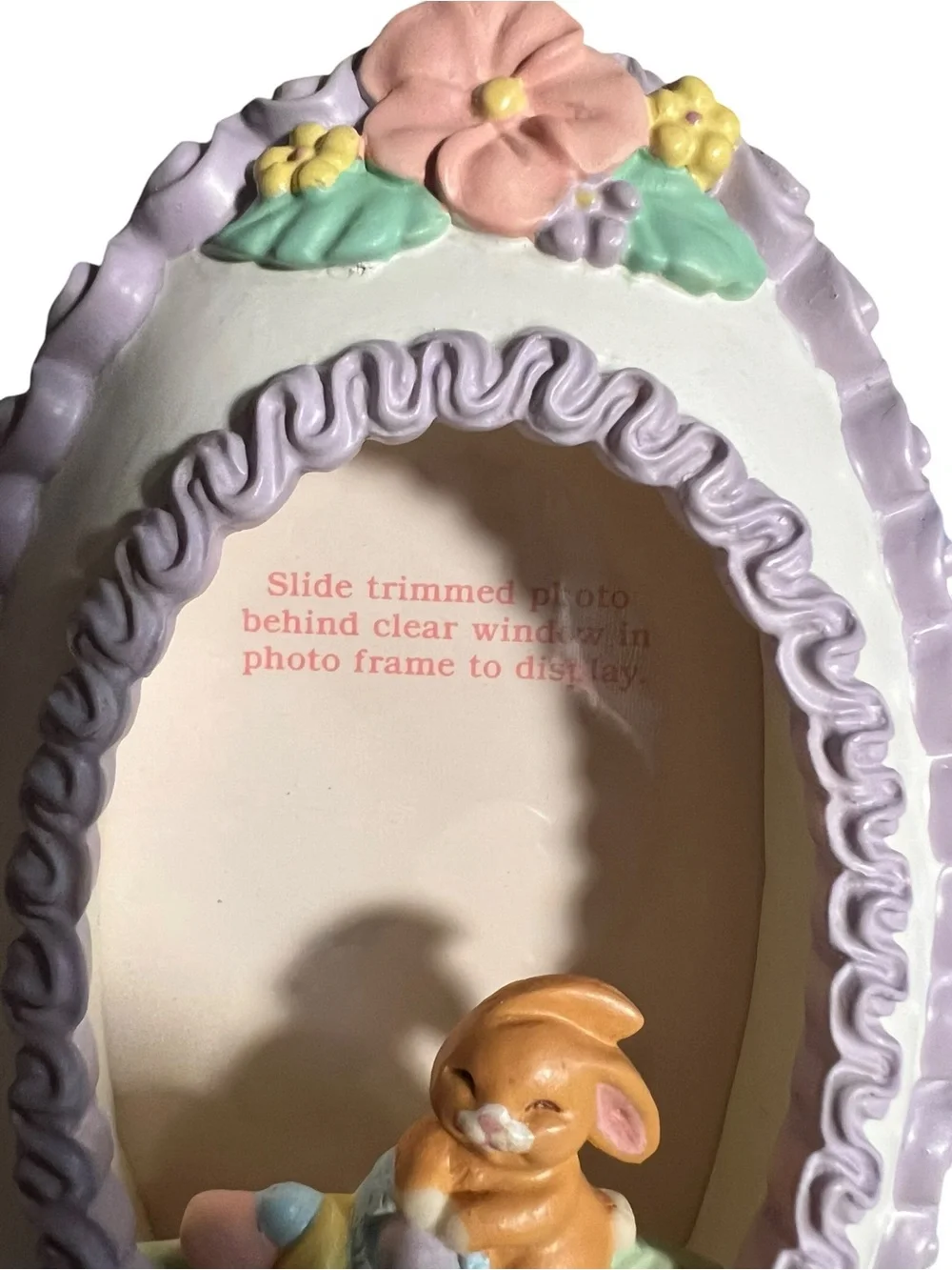 Vintage Avon 1991 Easter Memories Photo Frame Bunny Eggs‎ Spring 5.5” x 4”